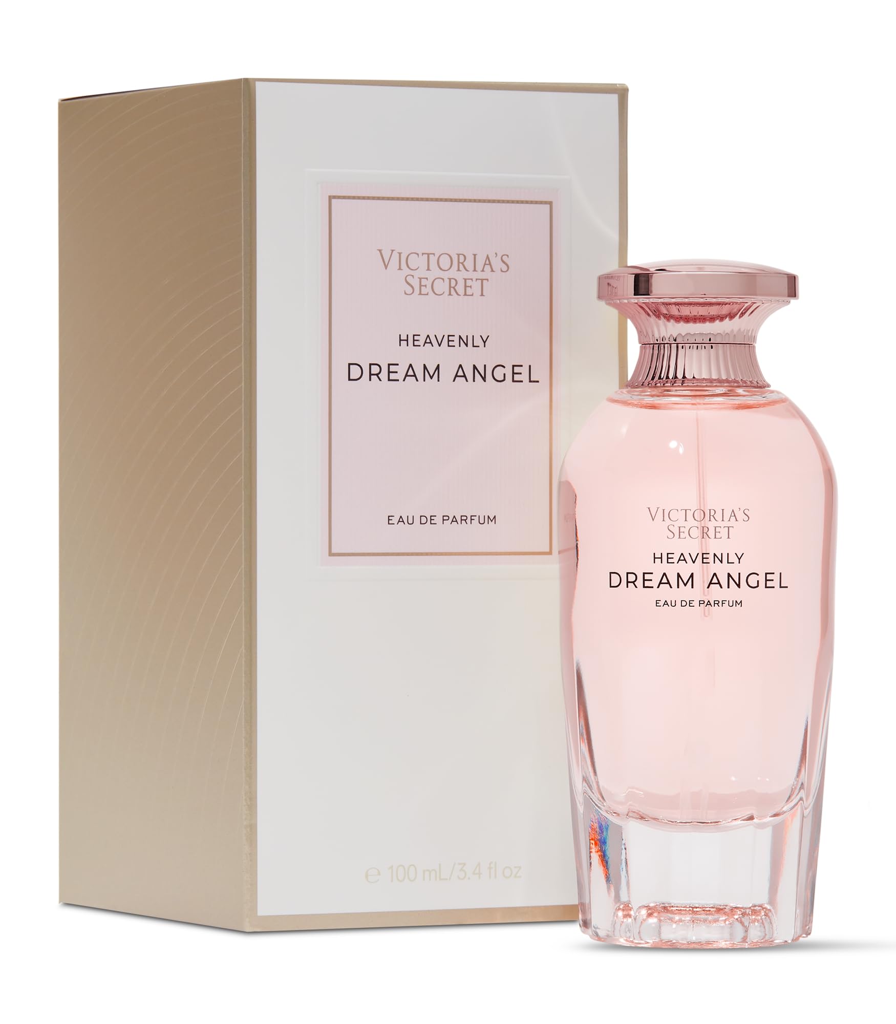 Victoria's Secret Heavenly Dream Angels bottle pour showing luminous fruity gourmand scent for daily wear.
