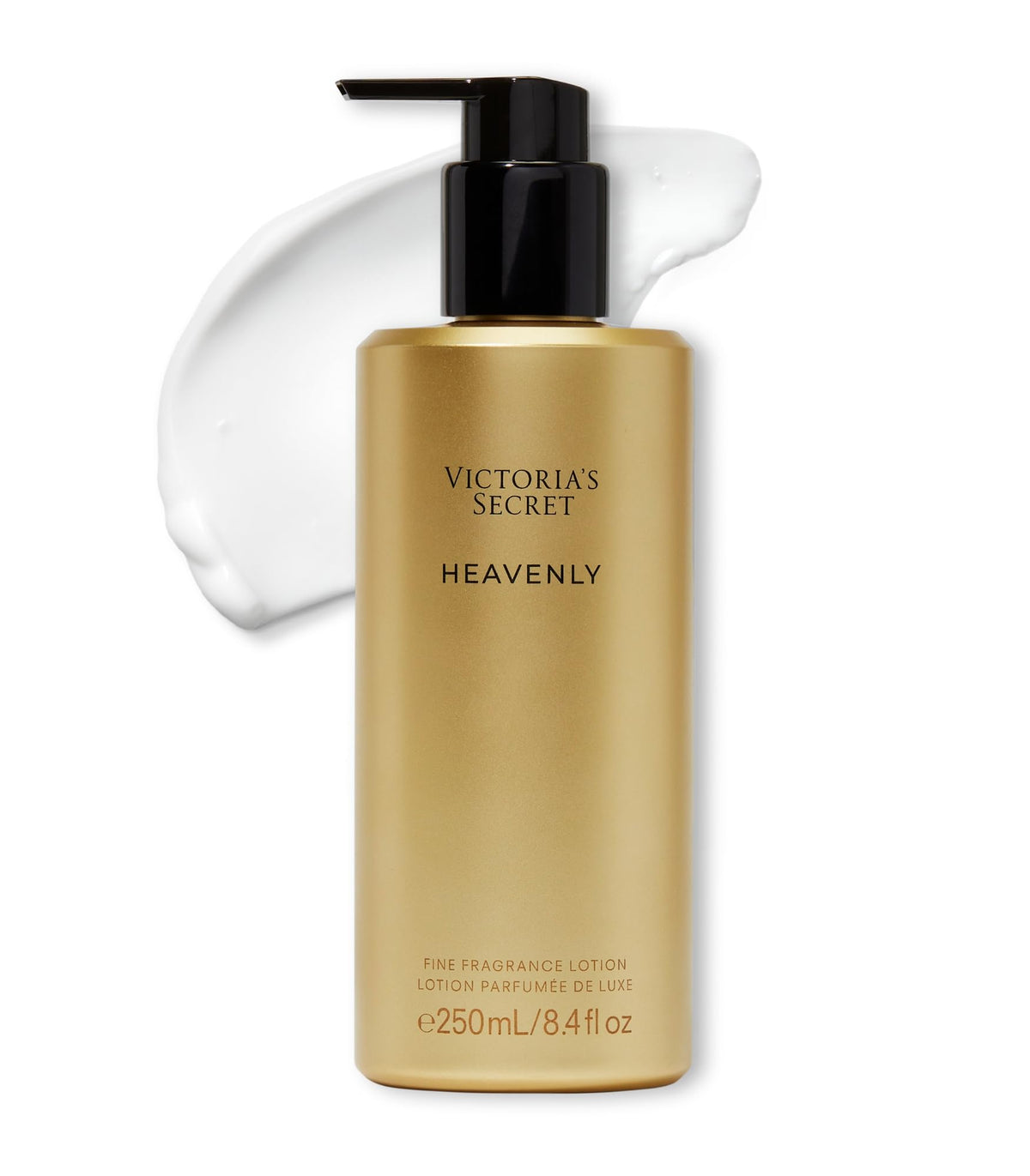 Victoria's Secret Heavenly Fine Fragrance Lotion bottle close-up showing warm musk notes.