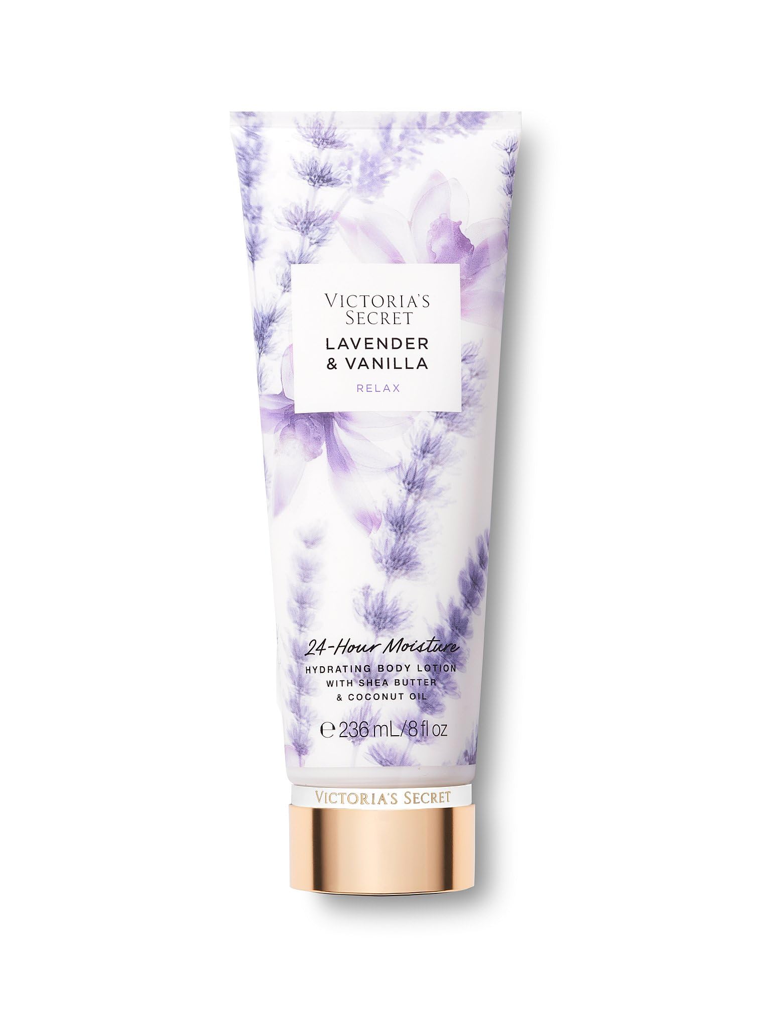 Victoria's Secret Lavender Vanilla Lotion bottle close-up highlighting hydrating formula