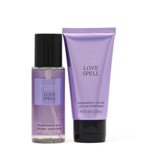 Victoria's Secret Love Spell mini fragrance duo set, compact and portable for on-the-go scent.