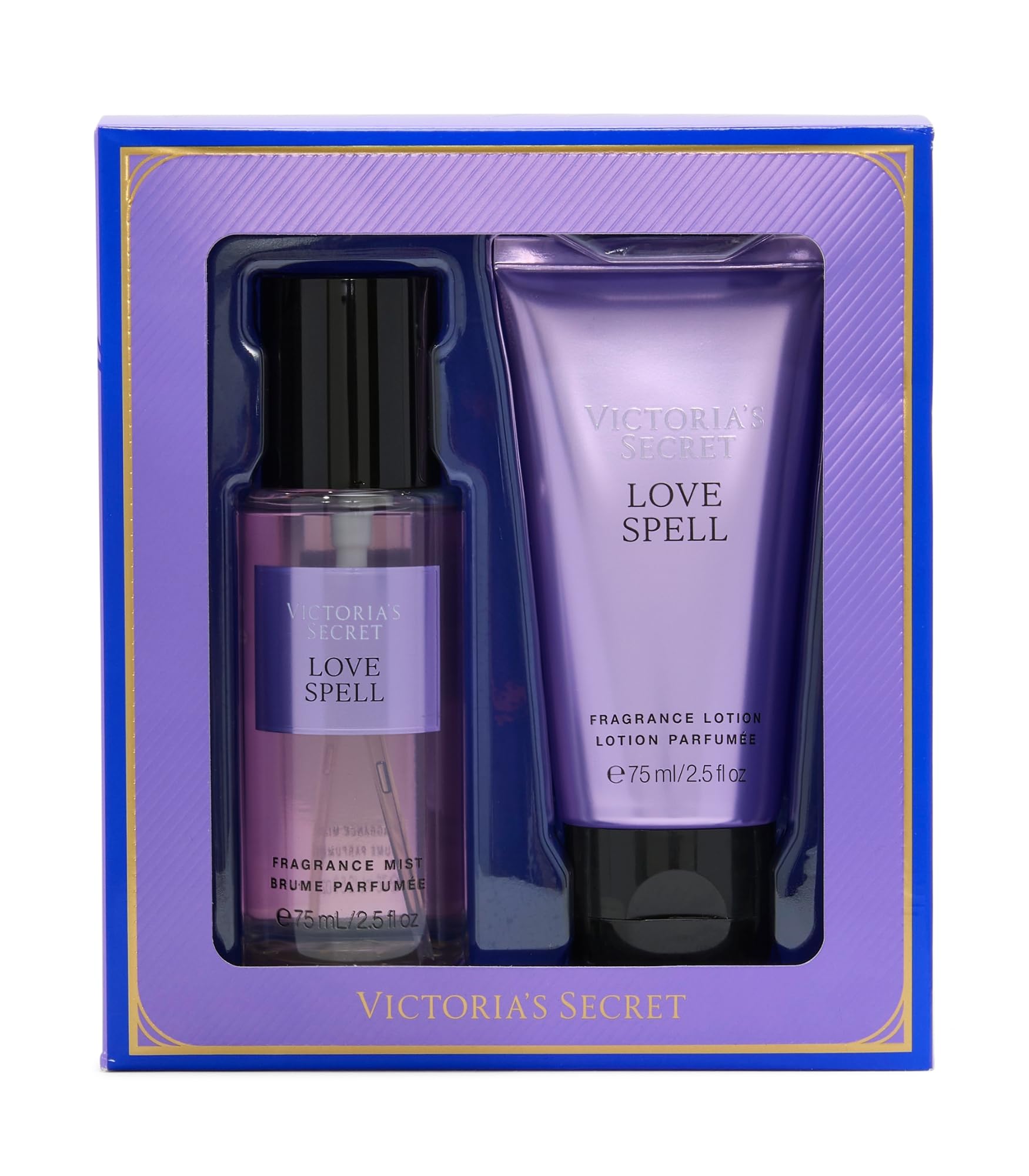 Victoria's Secret Love Spell mini mist bottle close-up for a mood-boosting daily scent.