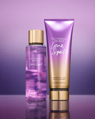 Victoria's Secret Love Spell Nourishing Lotion on skin shows instant hydration and silky feel.