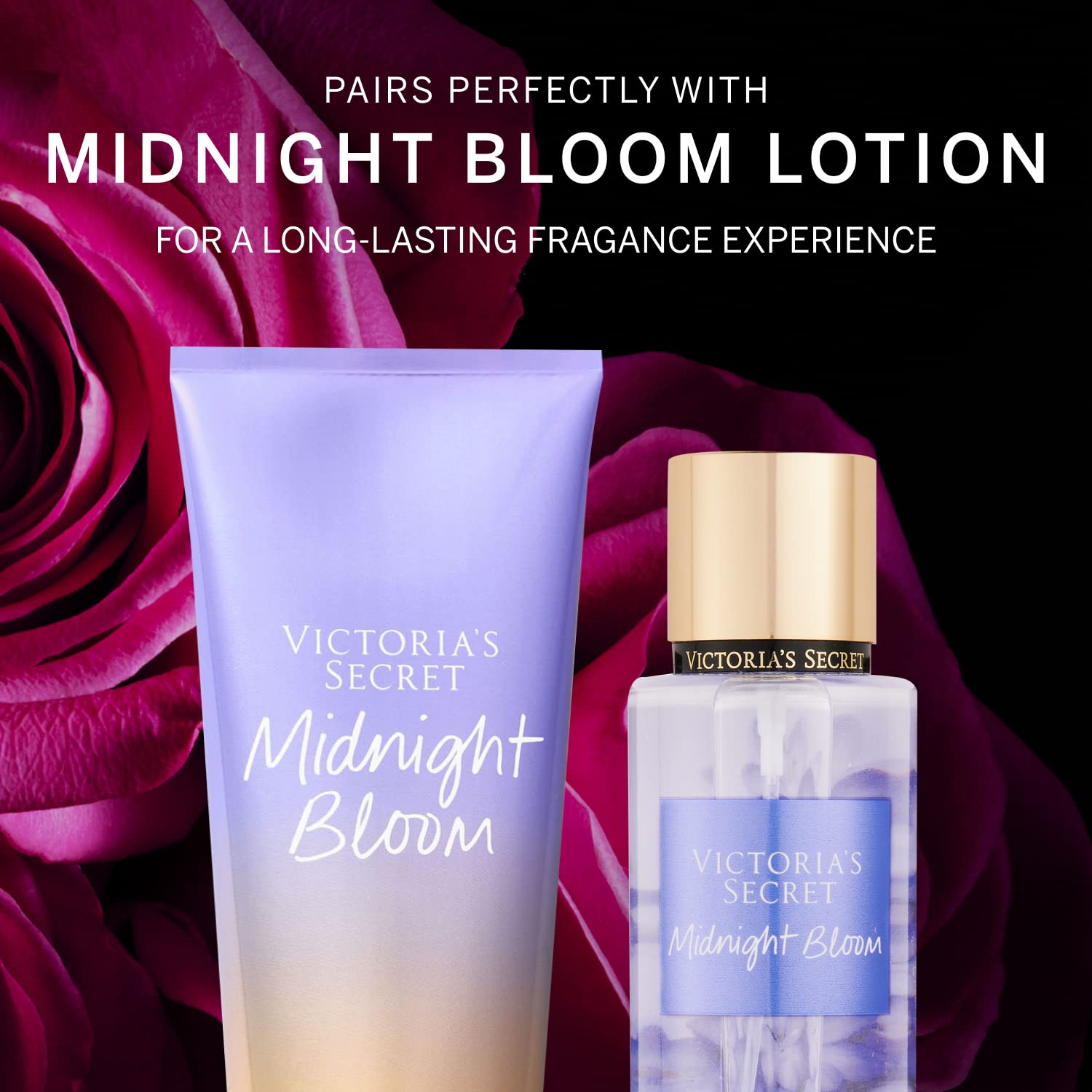 Victoria's Secret Midnight Bloom mist spray close-up for easy, repeated application
