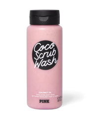 Victoria's Secret Pink Coco Scrub Wash bottle for a nourishing cleanse with coconut oil.