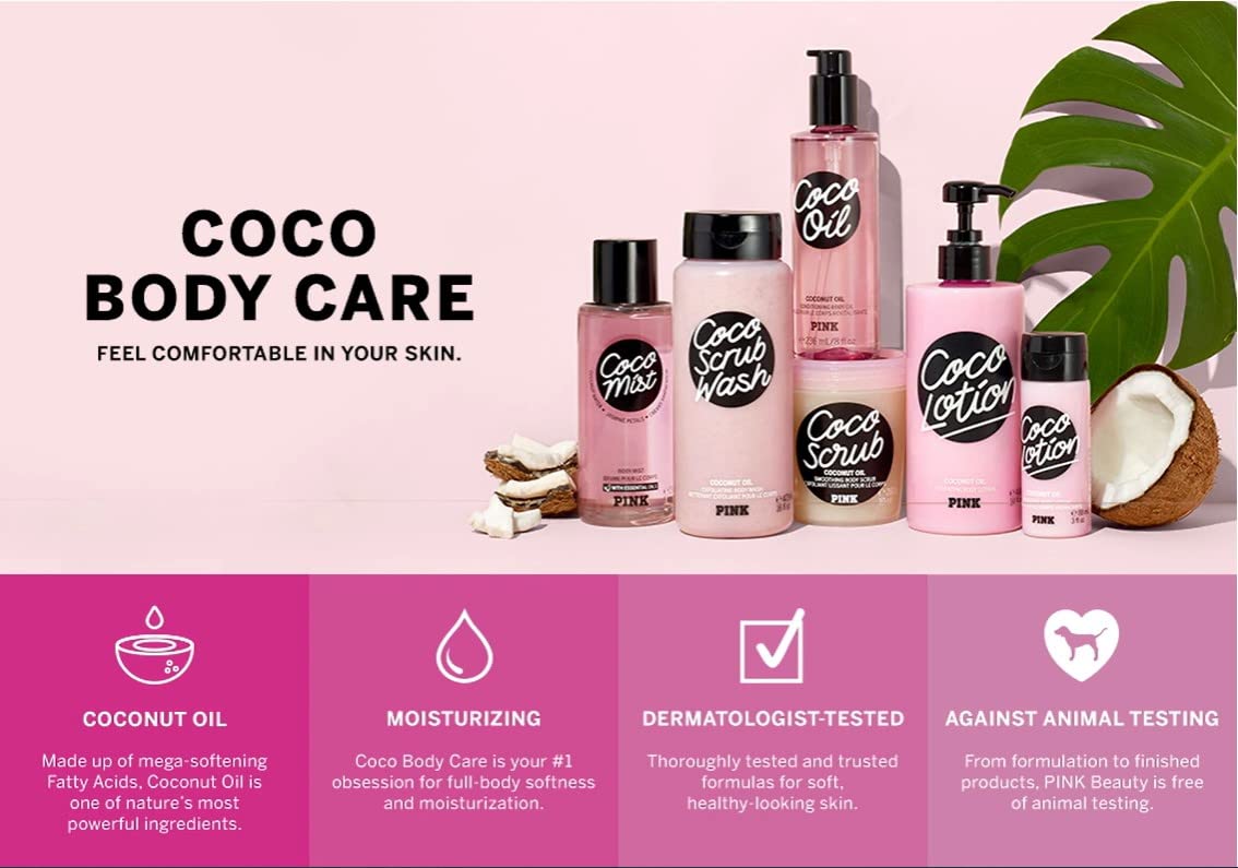 Pink Coco Scrub Wash dermatologist-tested for gentle results.