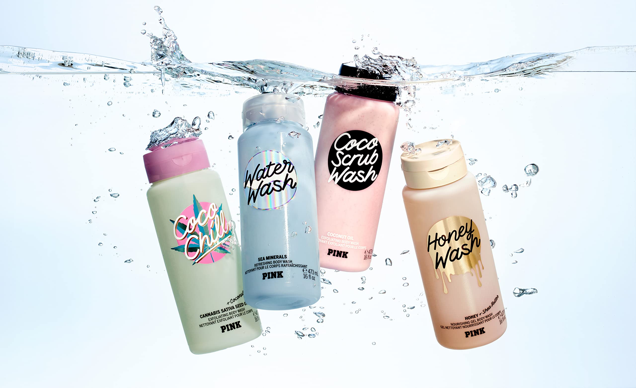 Pink Coco Scrub Wash recyclable bottle supports sustainable beauty.