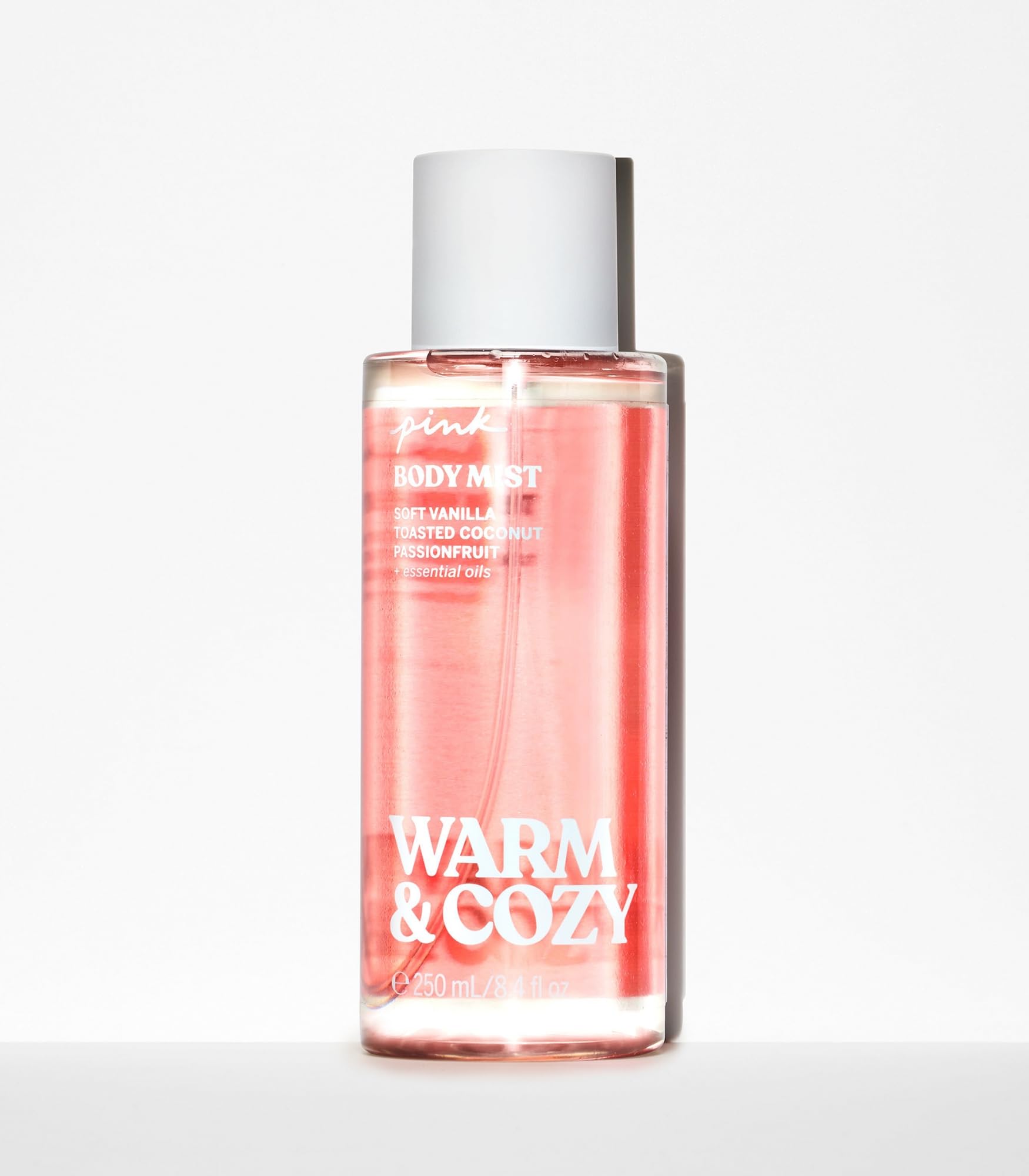 Victoria's Secret Pink Warm & Cozy spray application delivers quick, light scent for all-day freshness.
