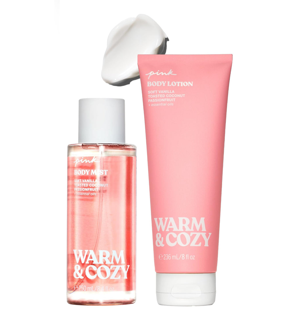 Victoria's Secret Pink Warm and Cozy Mist bottle for a refreshing daily spritz.