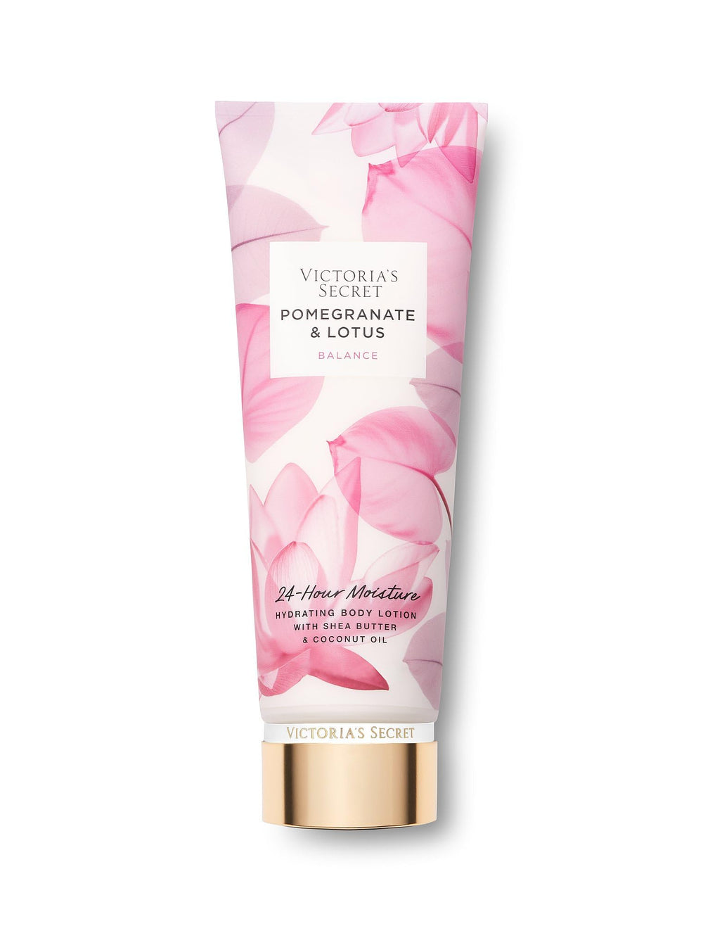Victoria's Secret Pomegranate & Lotus bottle pour shows silky hydration for daily conditioning.