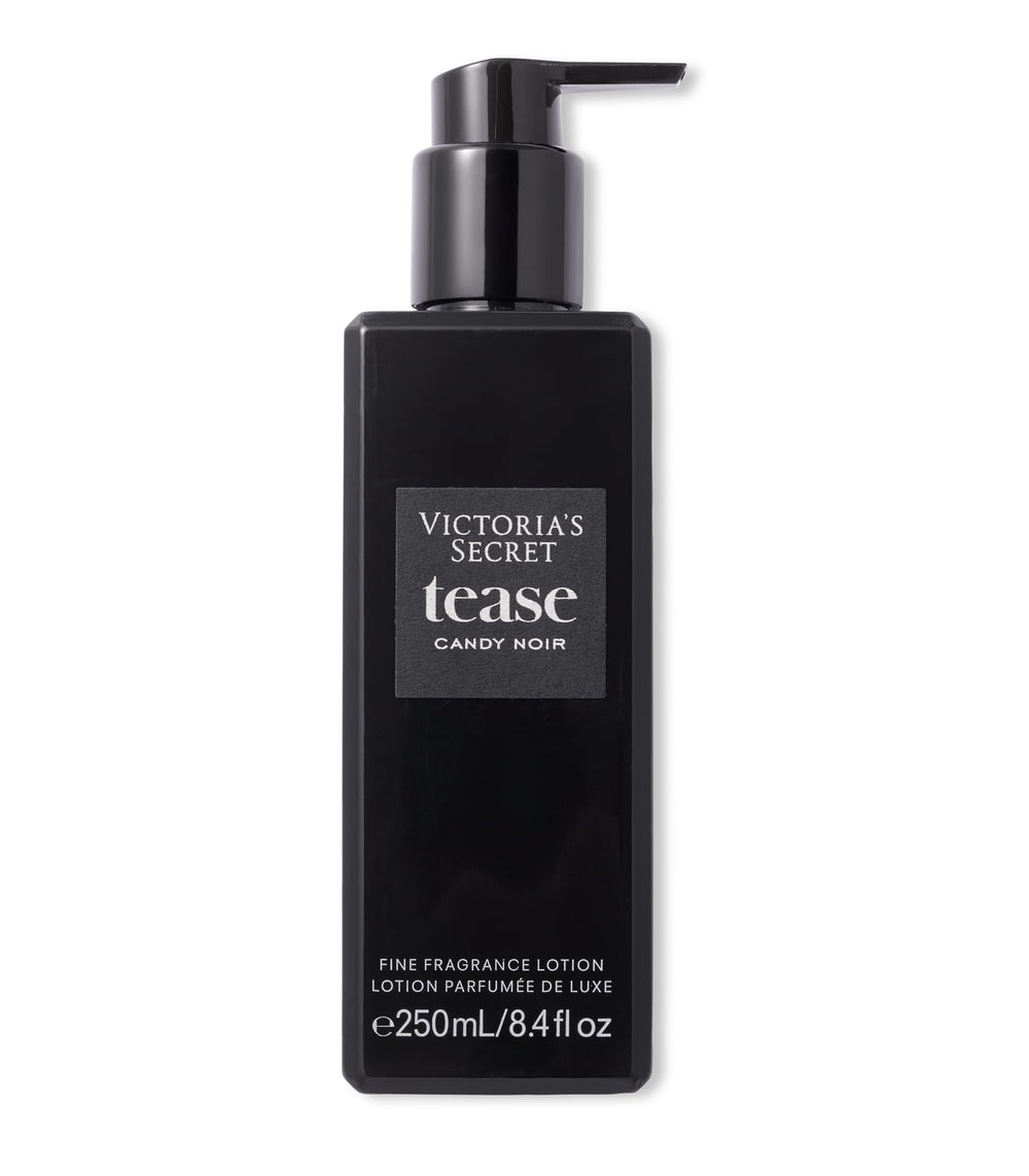 Victoria's Secret Tease Candy Noir lotion texture shows fast-absorbing skin nourishment.