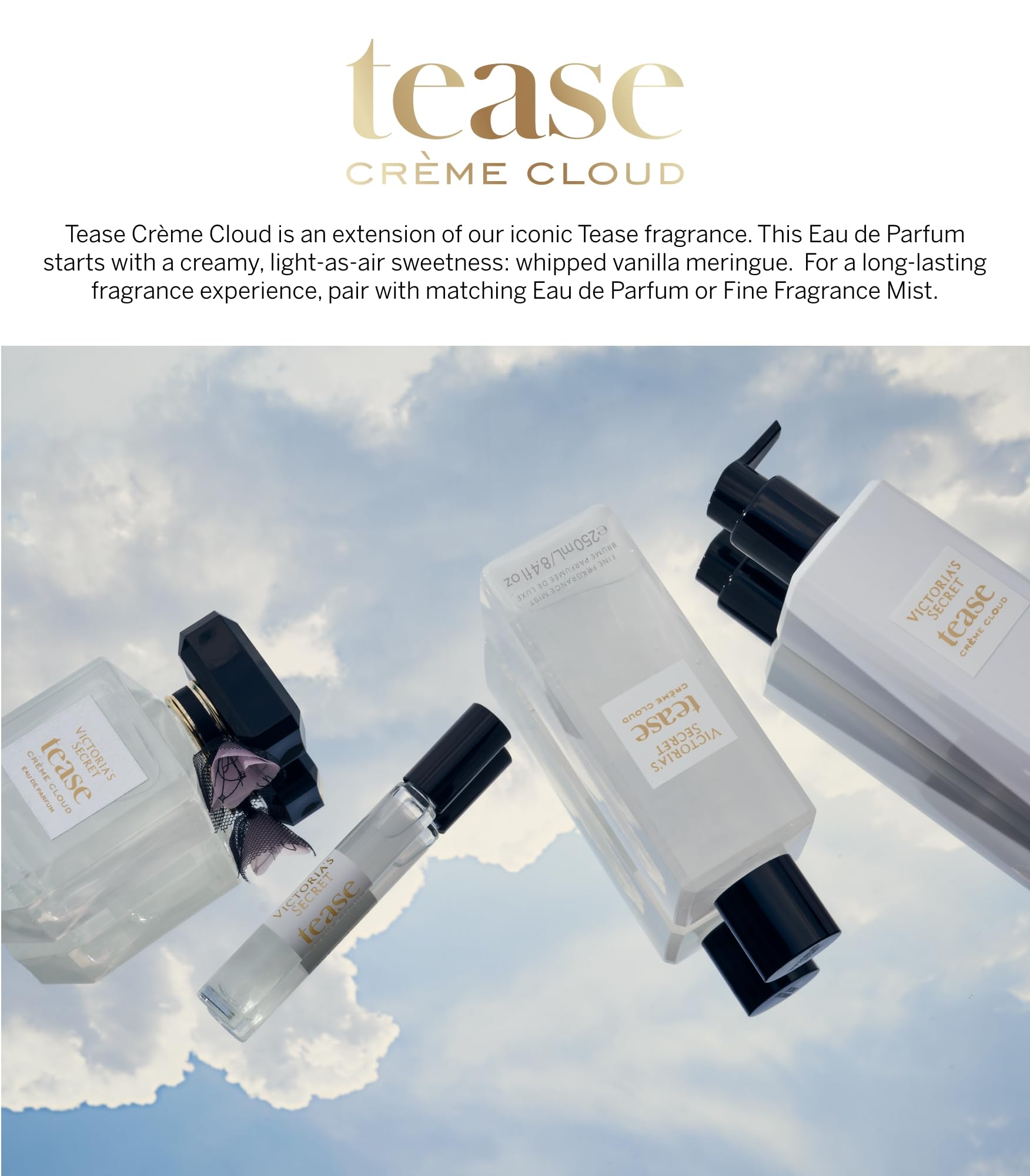 Victoria's Secret Tease Creme Cloud pump enables quick, even application and scent dispersion.
