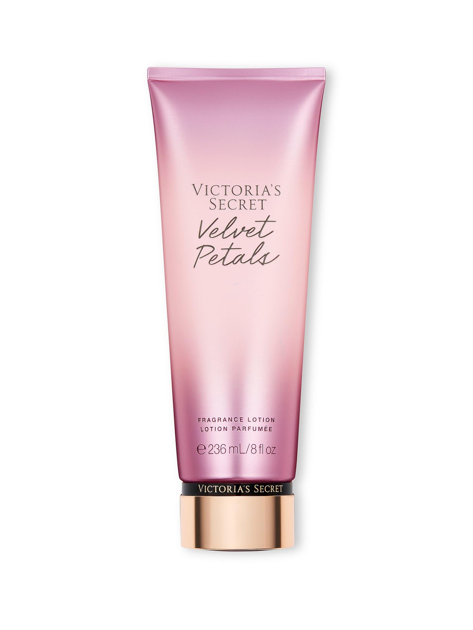 Victoria's Secret Velvet Petals lotion bottle closeup for daily moisturizing glow.