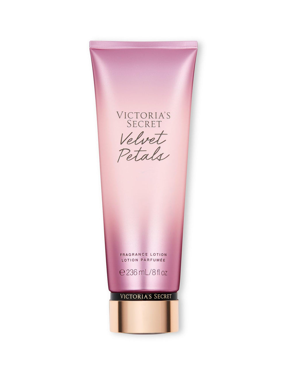 Victoria's Secret Velvet Petals lotion bottle closeup for daily moisturizing glow.