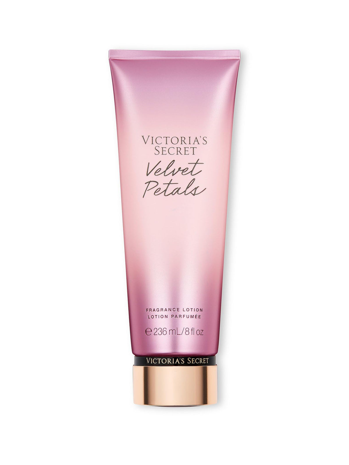 Victoria's Secret Velvet Petals lotion bottle closeup for daily moisturizing glow.