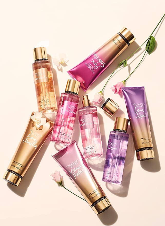 Victoria's Secret Velvet Petals product display frames the scent experience.