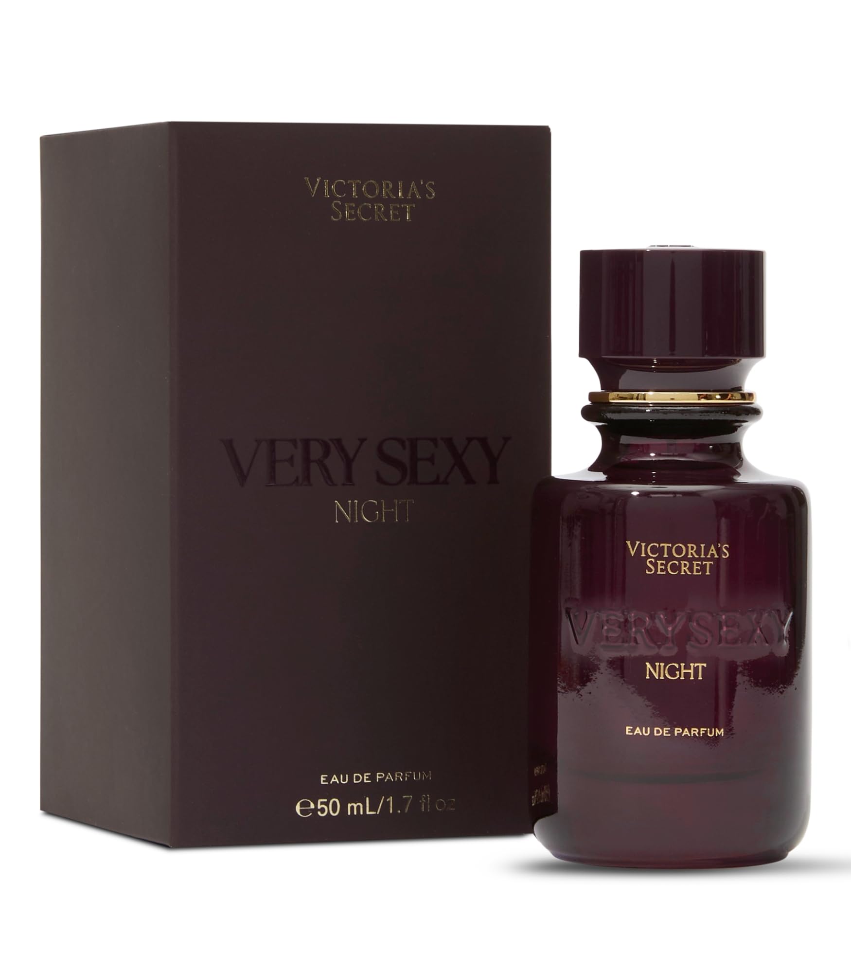 Victoria's Secret Very Sexy Night bottle close-up showing the floral-woody profile for evening allure.
