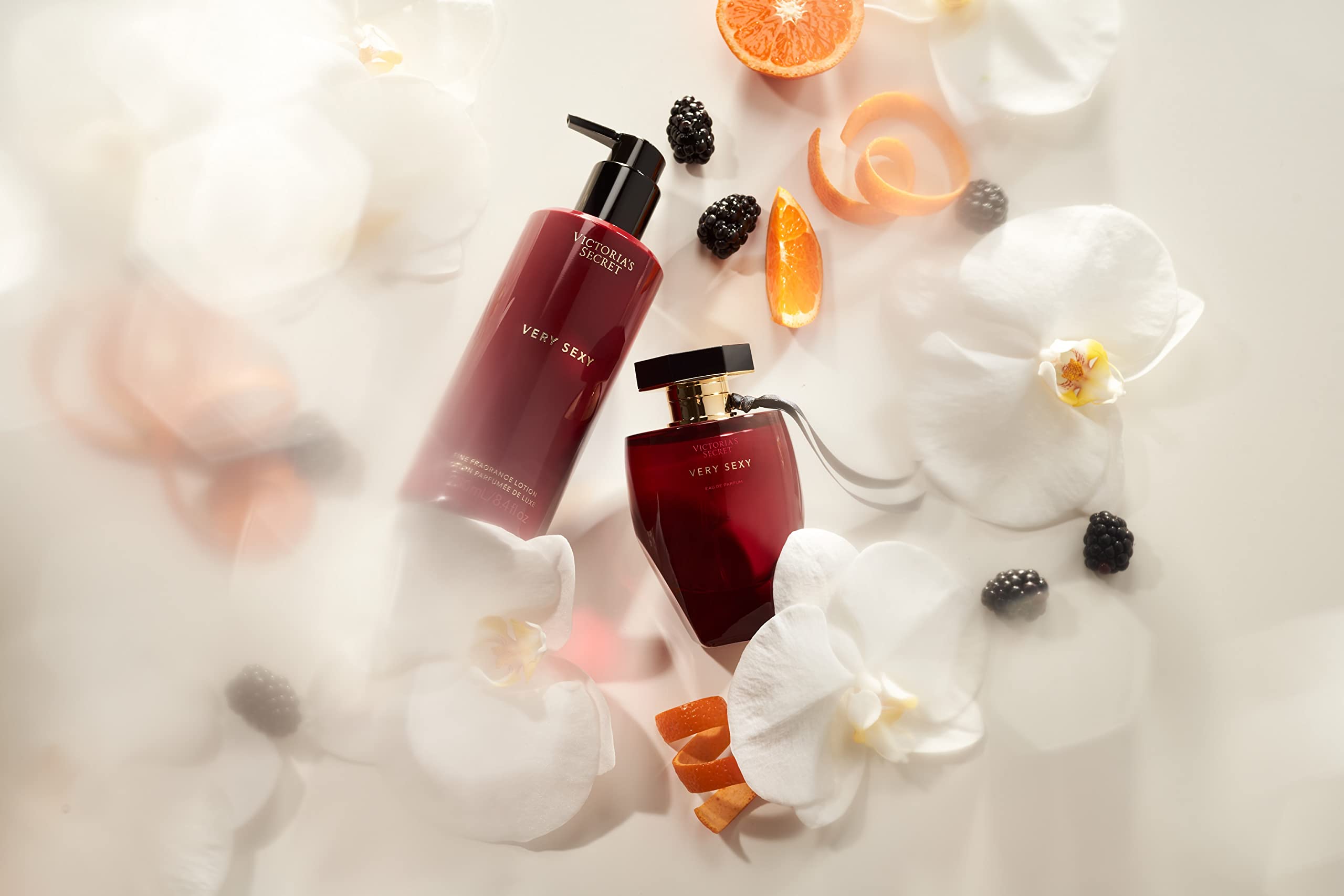 Victoria's Secret Very Sexy premium packaging signals luxe evening-ready fragrance.