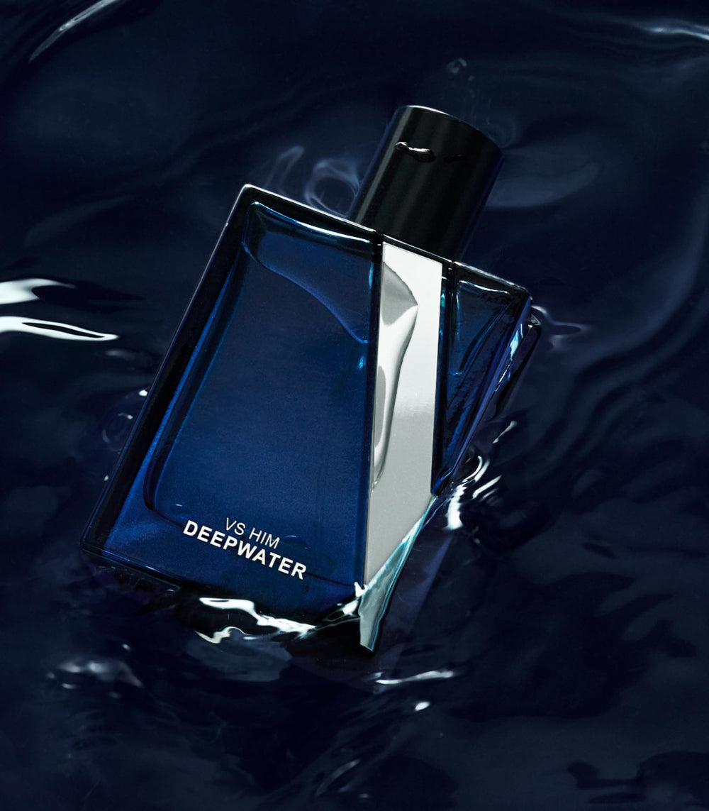 Victoria's Secret VS Him Deepwater label close-up showing aromatic fresh profile