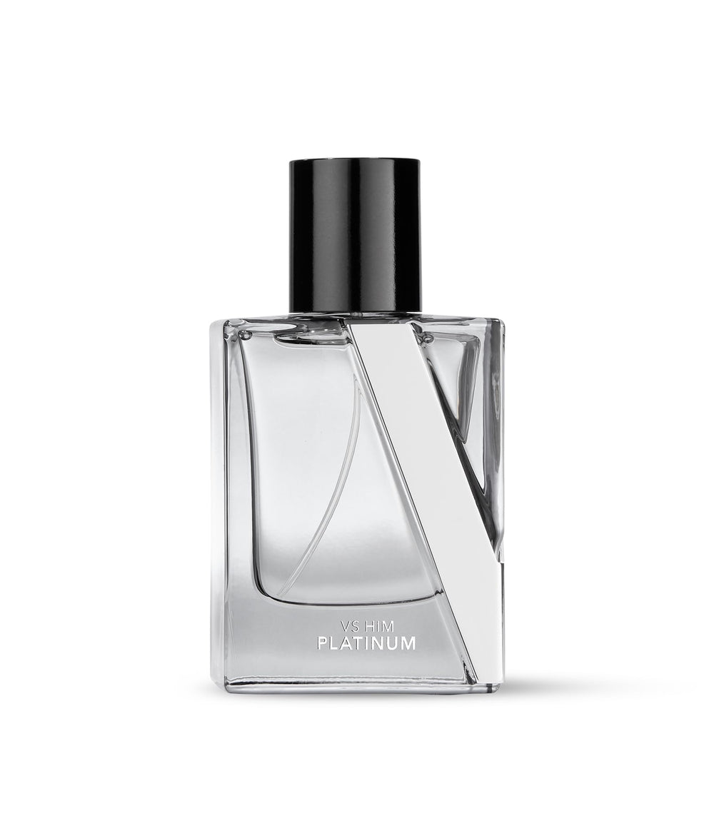 Victoria's Secret VS Him Platinum bottle cap detail suggests refined style for formal occasions