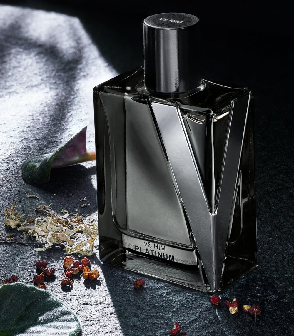 Victoria's Secret VS Him Platinum travel-size display hints on the go scent confidence