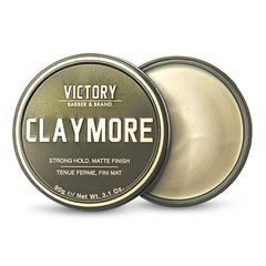 Victory Barber & Brand Claymore bottle showcases rugged packaging for lasting hold