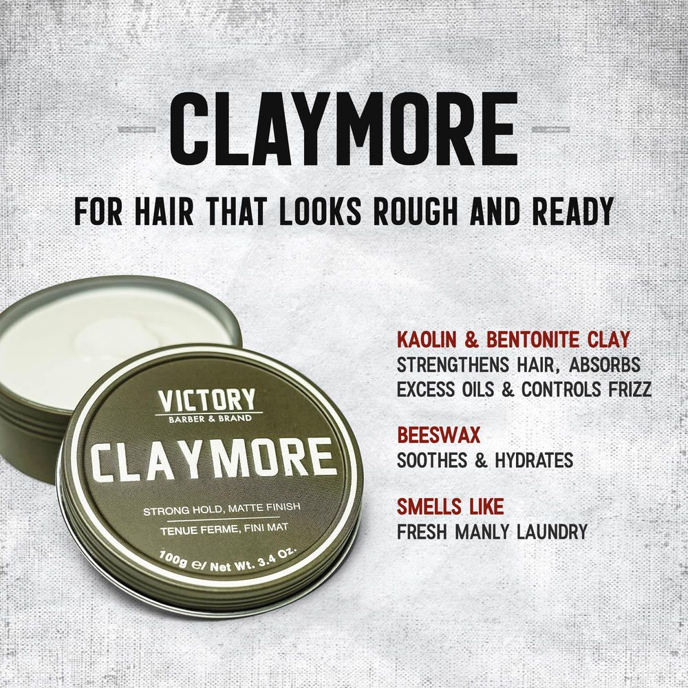 Claymore textured-hair demonstration showing natural texture and matte finish