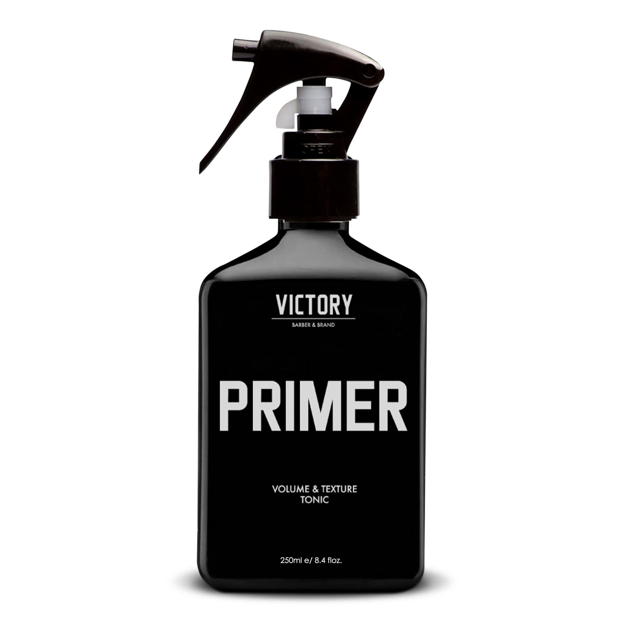 Victory Primer sea salt spray bottle delivers textured, fuller hair with an air-dried finish.