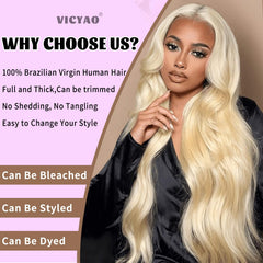 VICYAO 613 blonde bundles length measurement shows true length preview.