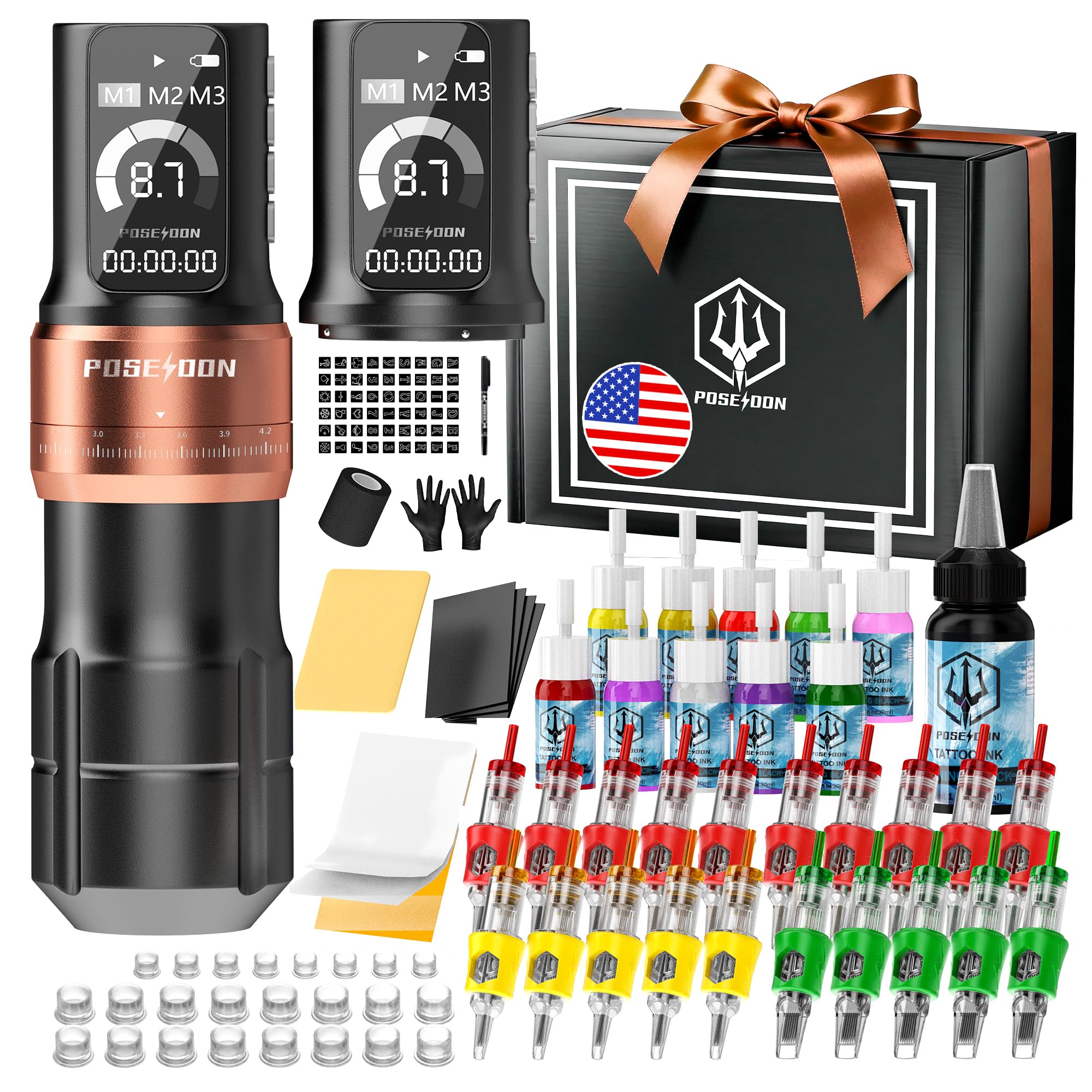 Vidattx Poseidon wireless tattoo gun kit with pen for precise on-the-go sessions