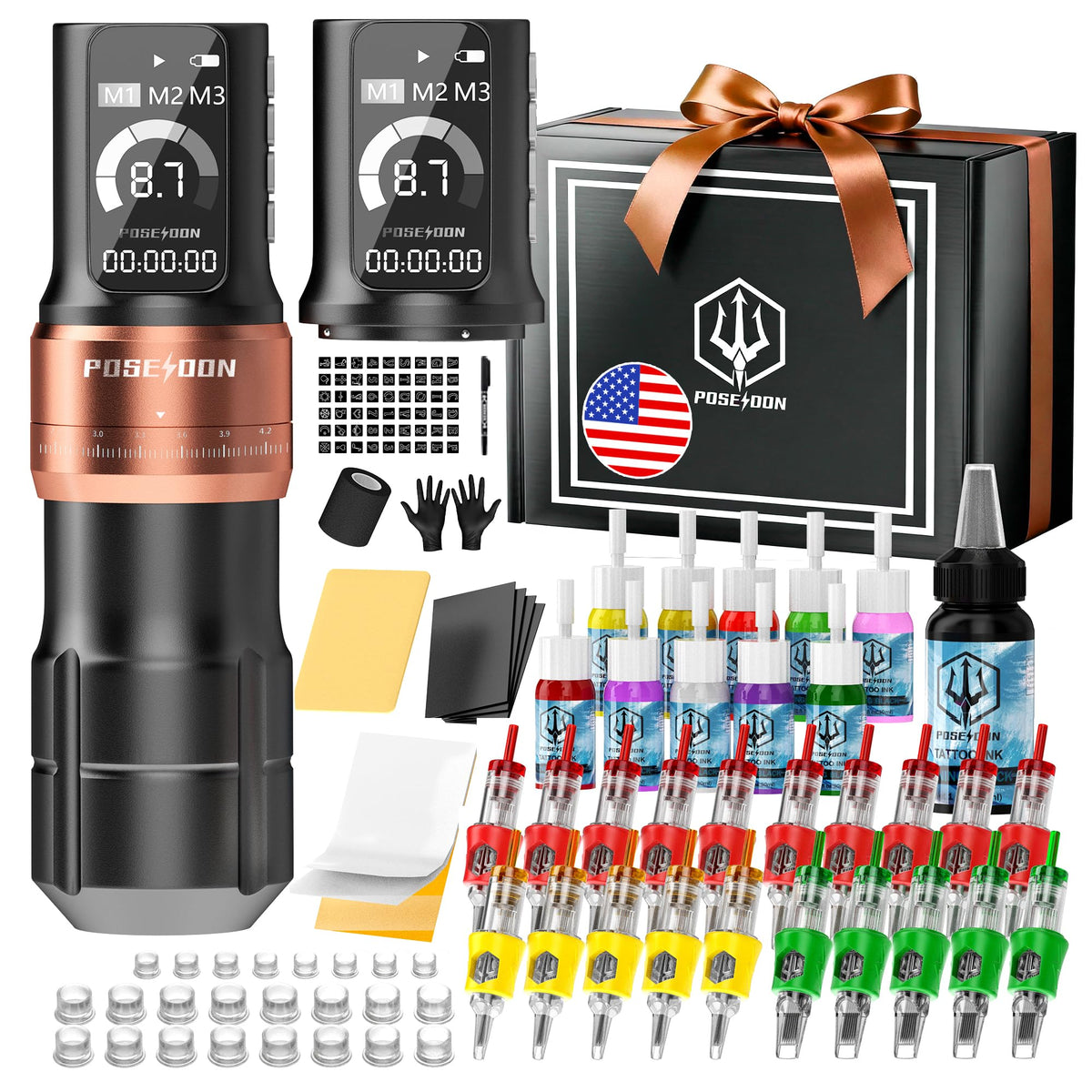 Vidattx Poseidon wireless tattoo gun kit with pen for precise on-the-go sessions