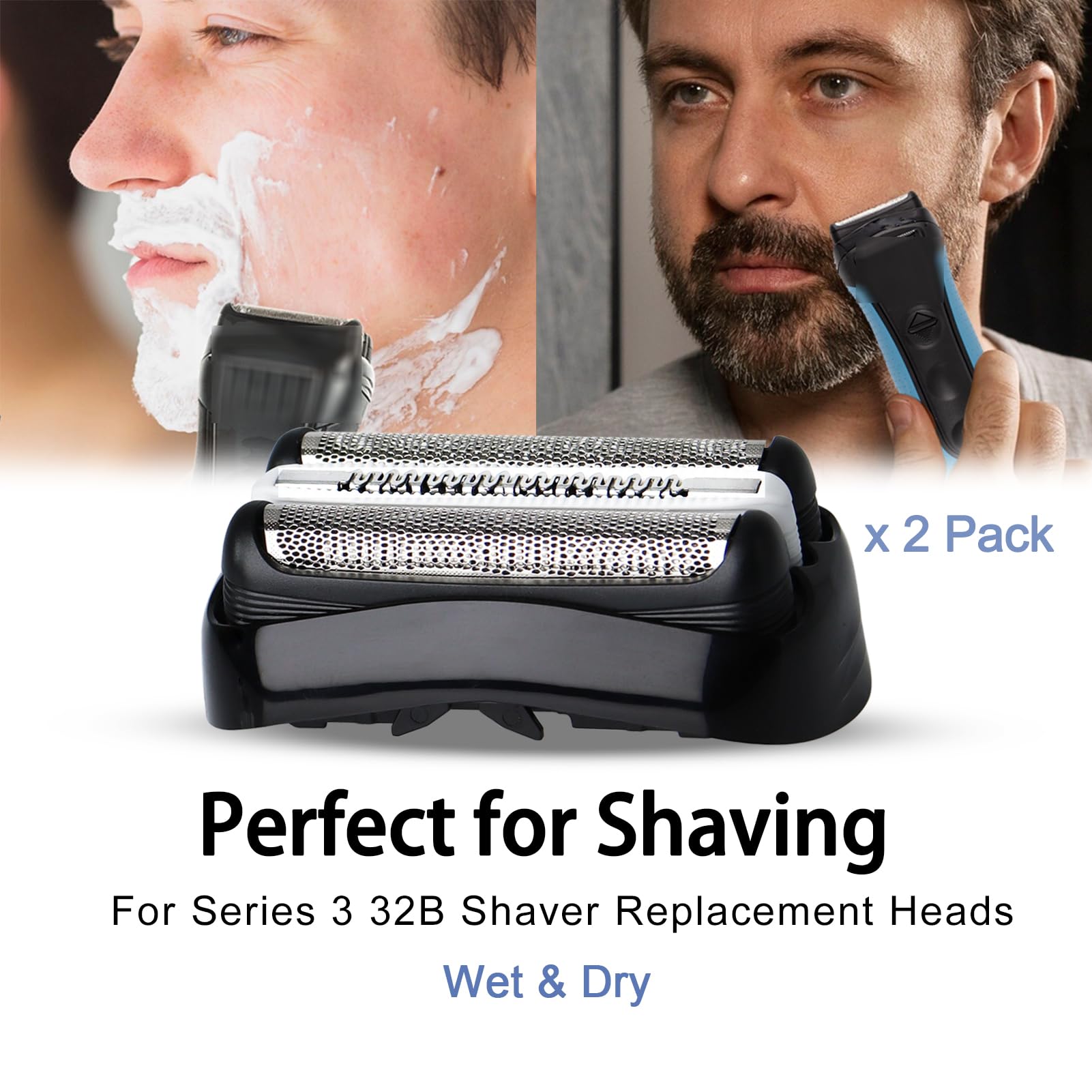 VIDSA replacement head close-up shows the 3-blade design for smoother shaving.