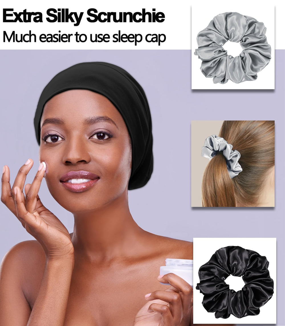 Vidsel Sleep Cap Bonnet full coverage for curly hair