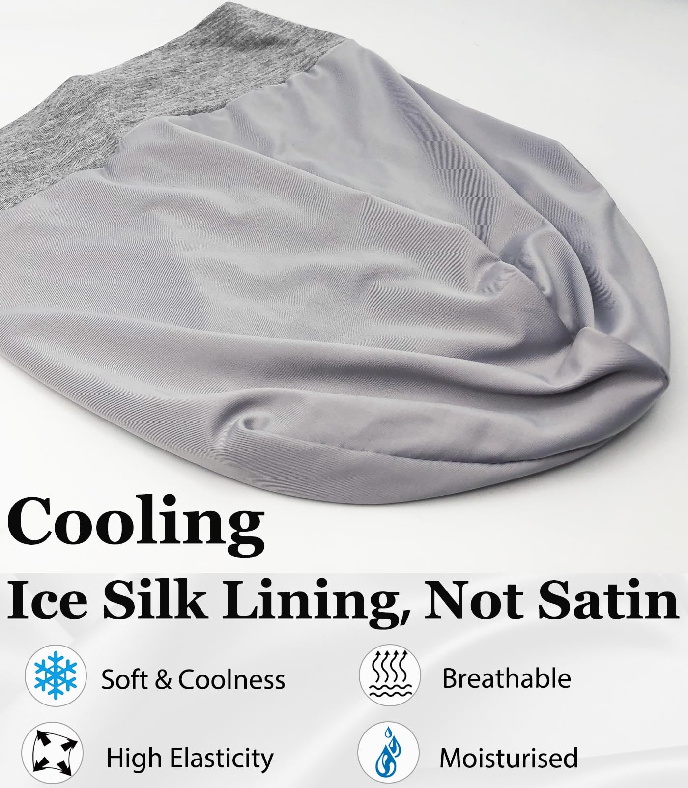 Vidsel Sleep Cap Bonnet ice-silk inner lining for cooling comfort
