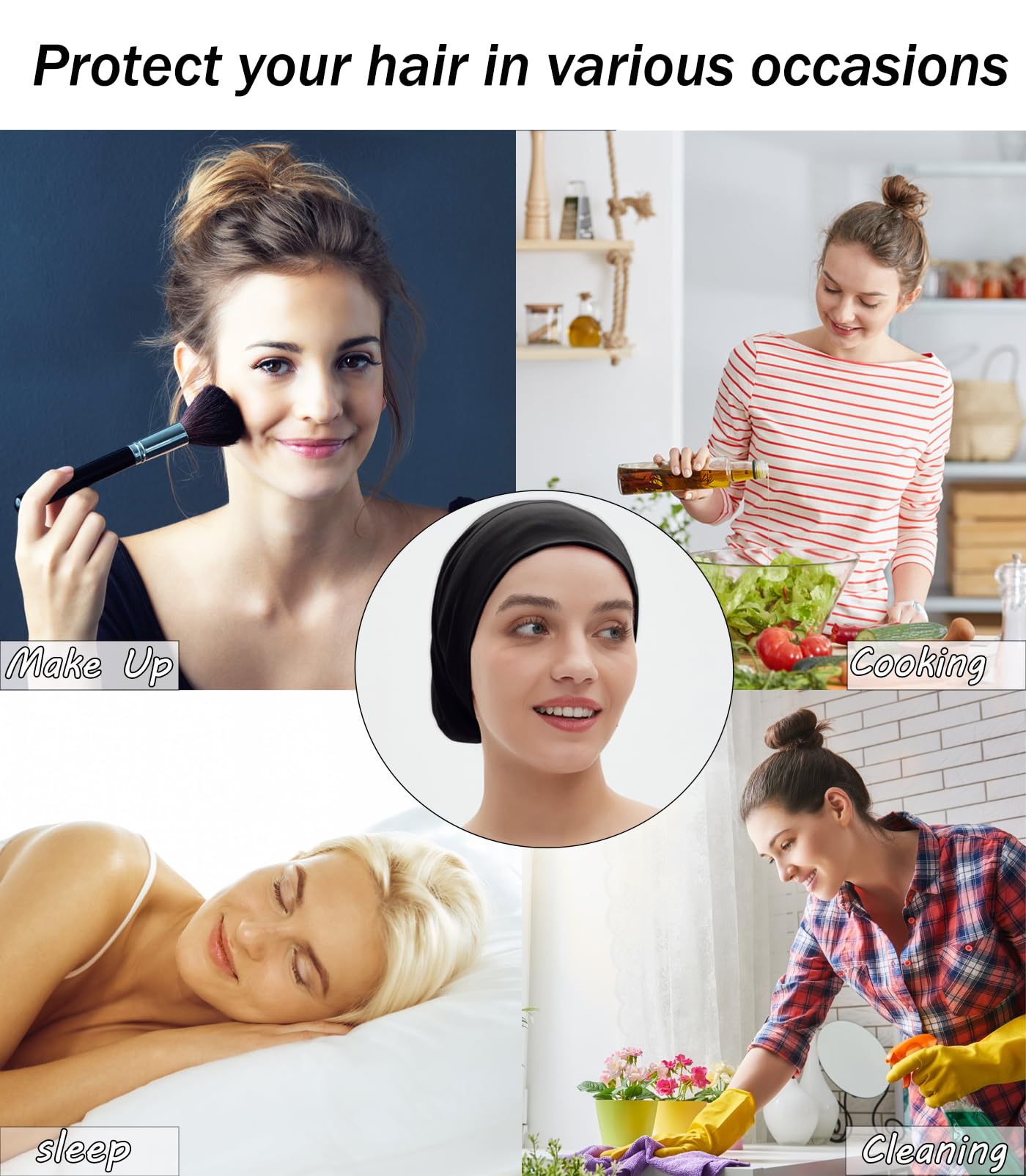 Vidsel Sleep Cap Bonnet suitable for shower and skincare routines