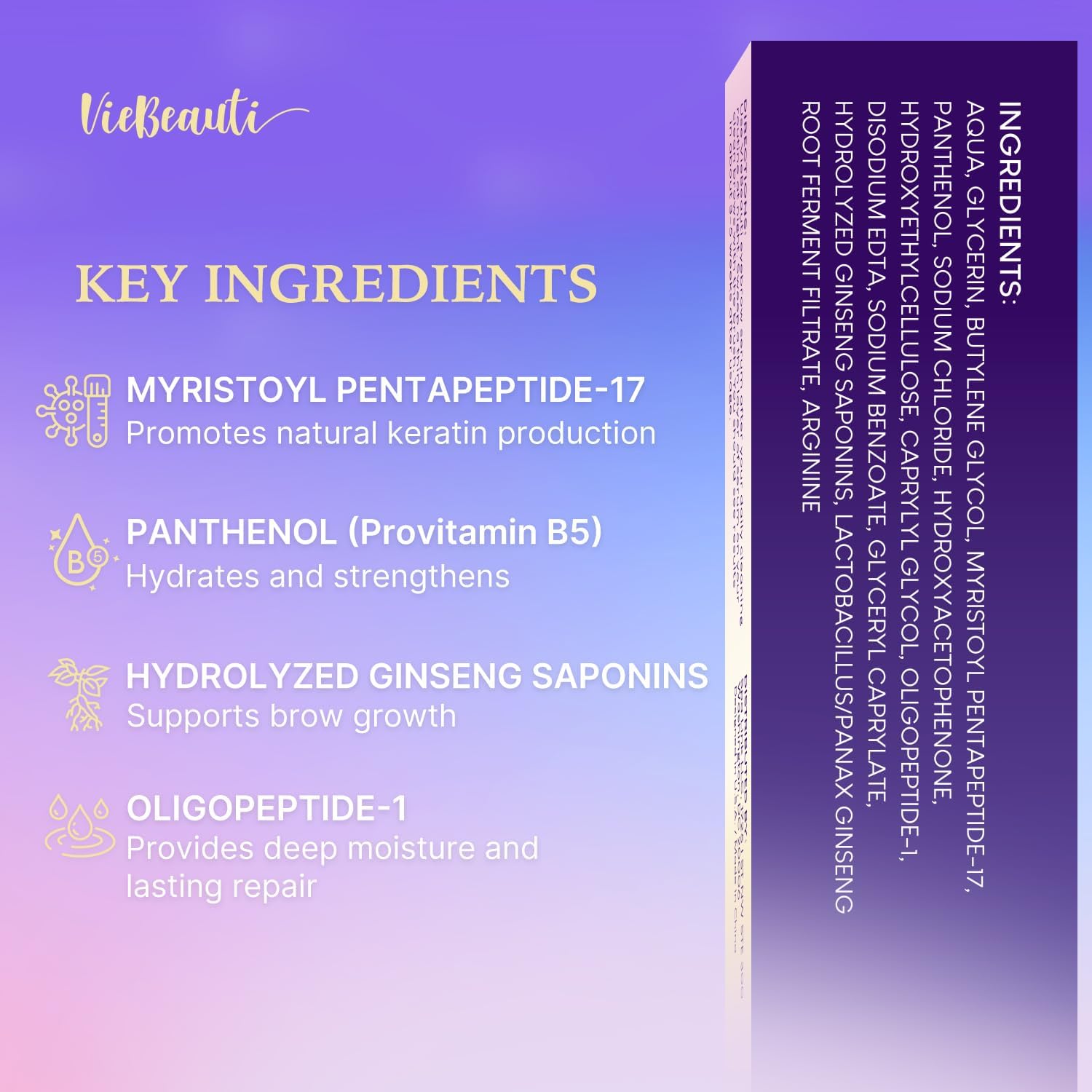 VieBeauti Lash Serum morning and evening routine shown for seamless daily care.
