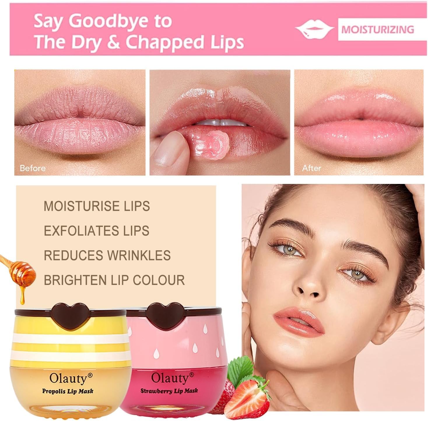 Vienflona Bee Lip Balm Honey Pot sticks closeup for on the go hydration