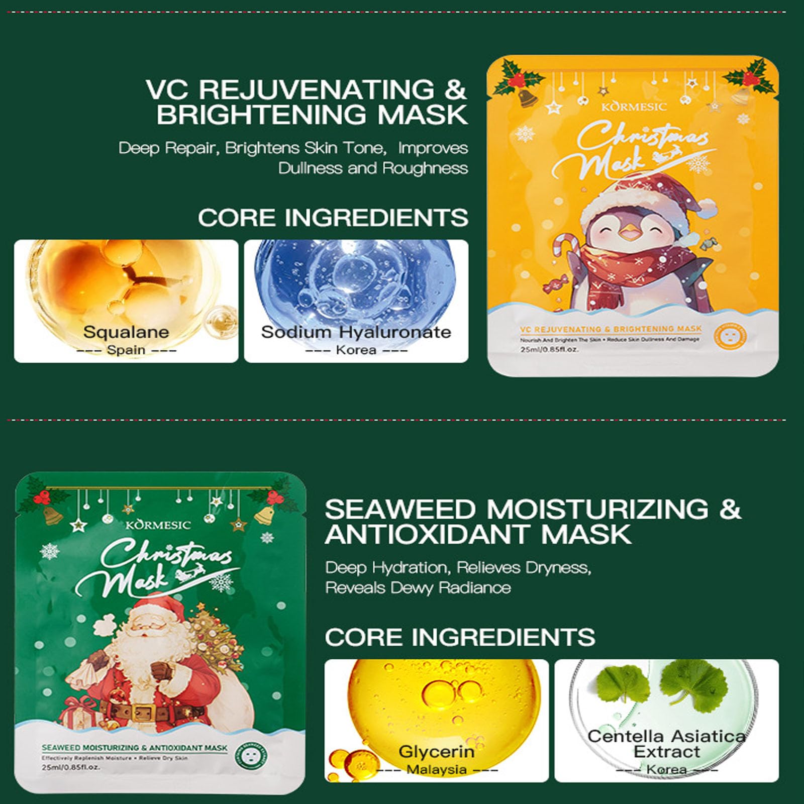 Vienflona stocking-stuffer presentation shows ready-to-gift seasonal skincare moment.