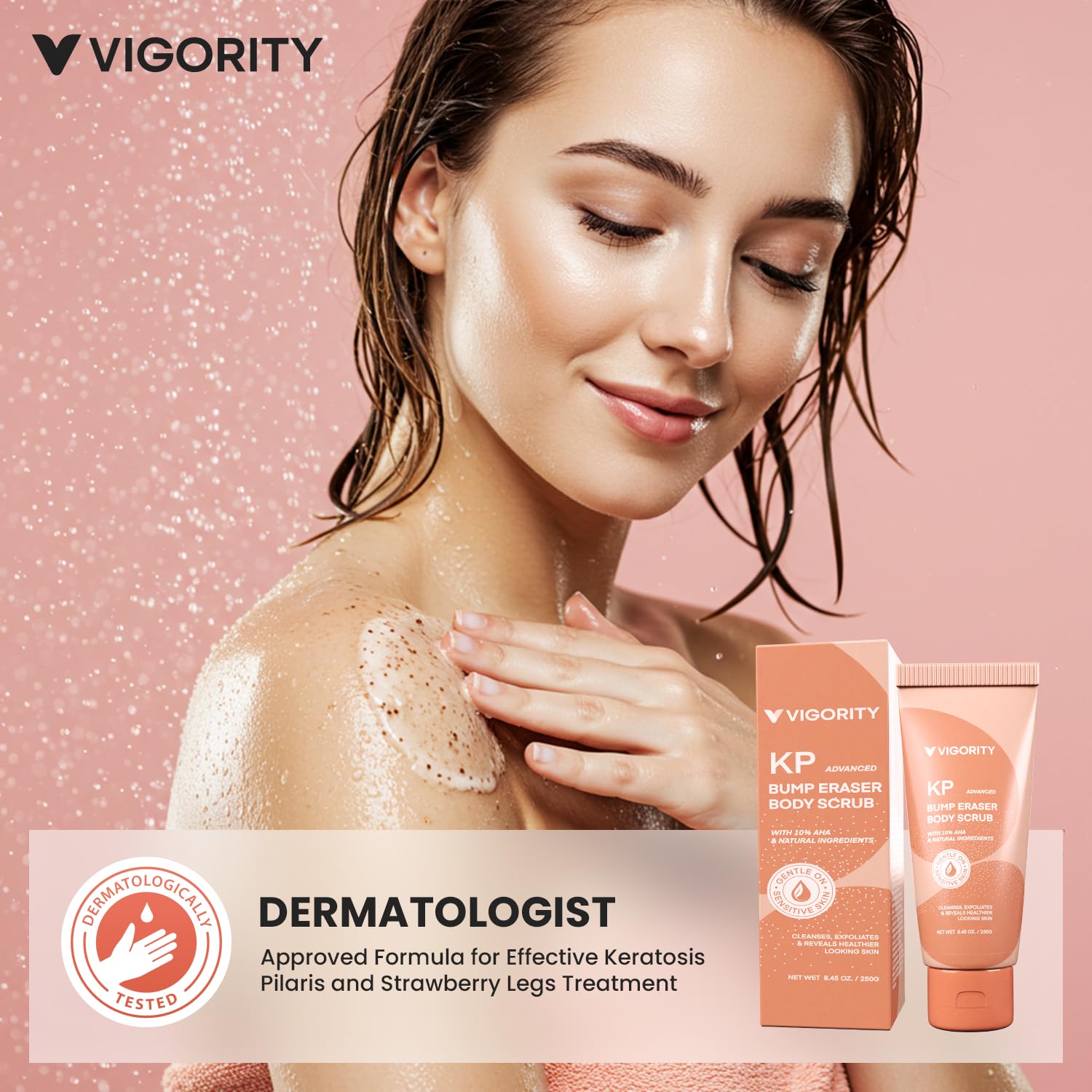 Applying Vigority KP Bump Eraser smooths rough skin near bikini line