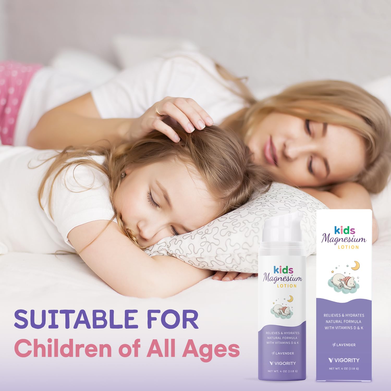 Vigority non-greasy fast-absorbing cream swatch illustrates quick, easy application before sleep.