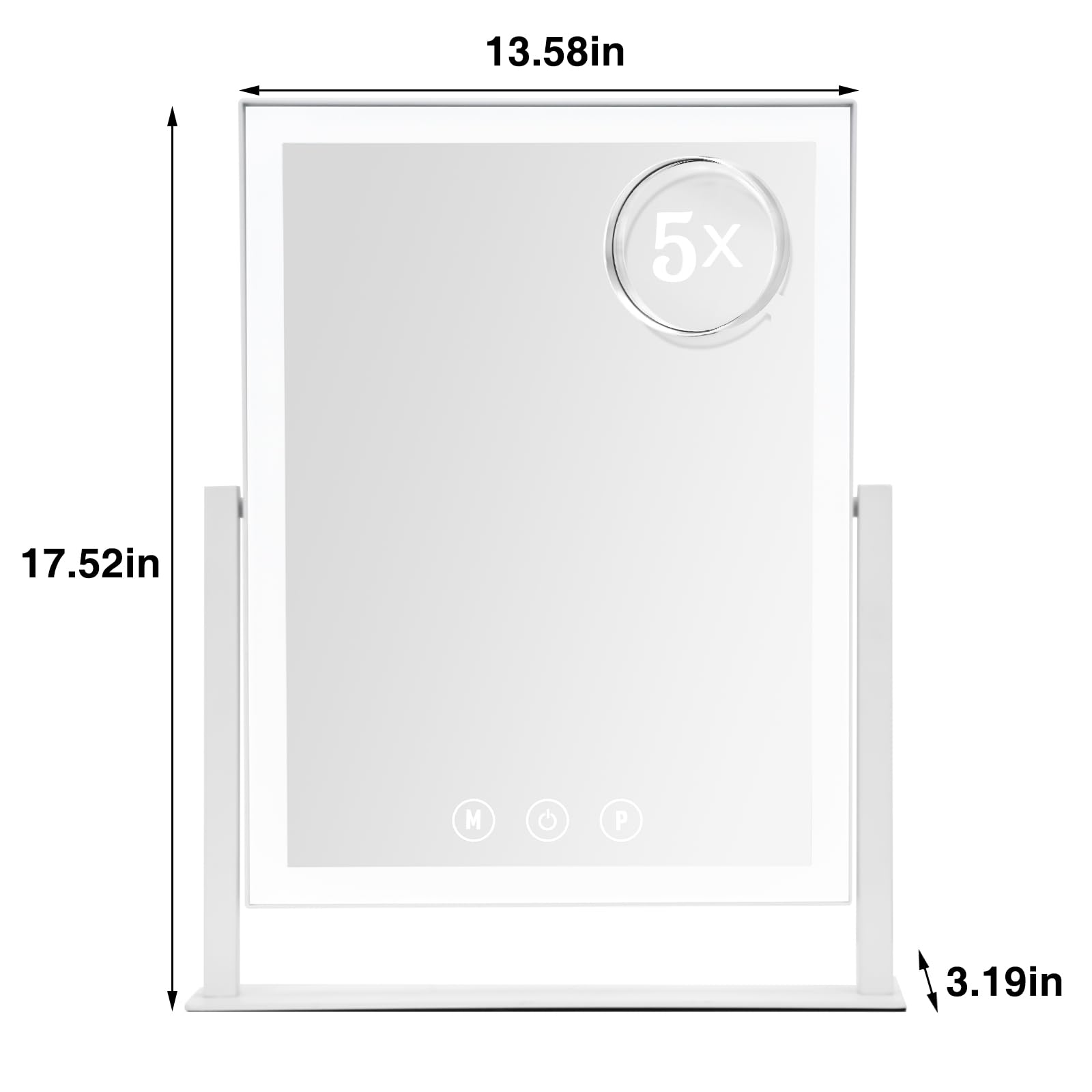 ViKert Lighted Makeup Mirror 5x magnification close-up helps you inspect details with precision.