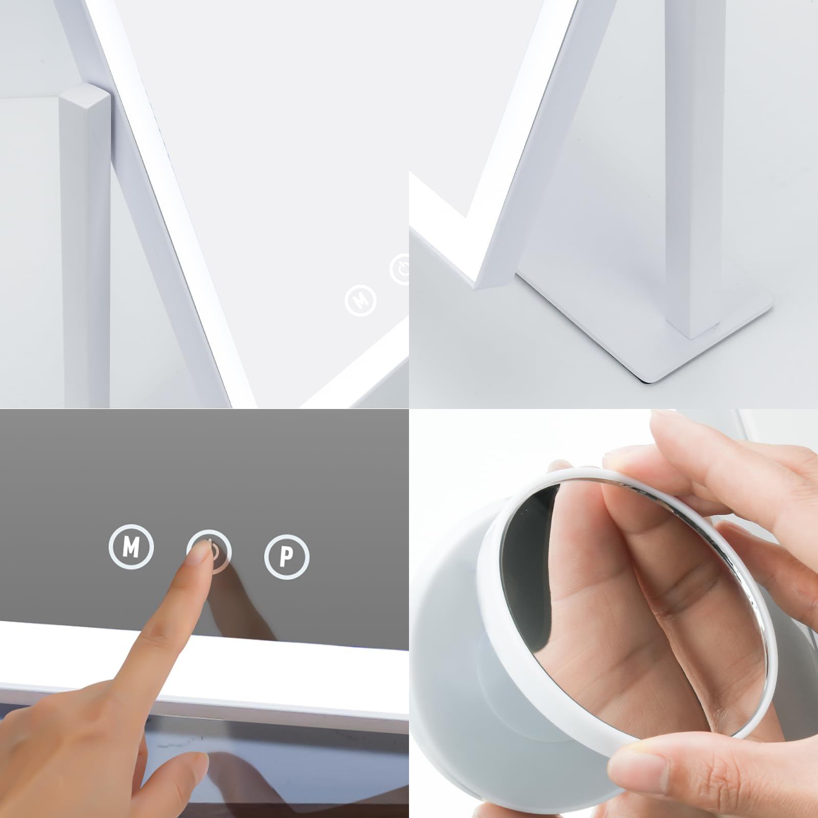 ViKert 96 LEDs deliver bright, even illumination across four sides for makeup accuracy.