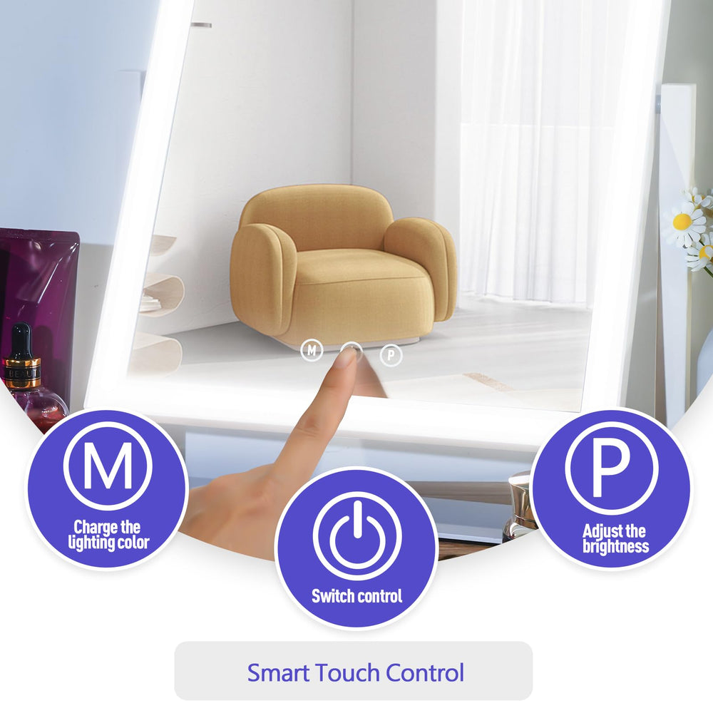 ViKert Desk mirror with touch control and USB-C power simplifies daily routines.