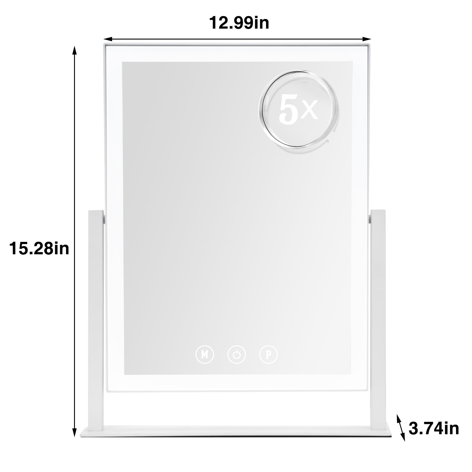 ViKert makeup mirror with 5x magnification for detailed, precise grooming
