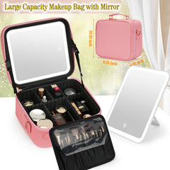 ViKert travel makeup bag interior dividers illustrate customizable compartments for cosmetics.