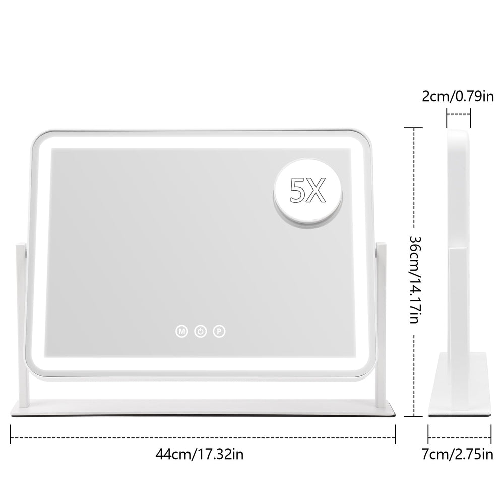 ViKert vanity mirror plugged in with adapter for instant operation.