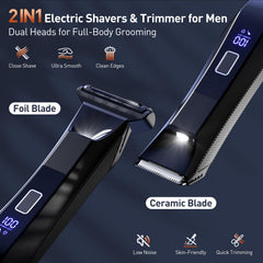VIKICON 2-in-1 trimmer side profile highlights ergonomic grip for comfortable use
