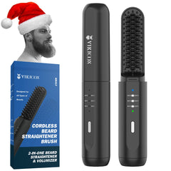 VIKICON beard straightener cordless compact for quick on-the-go grooming.