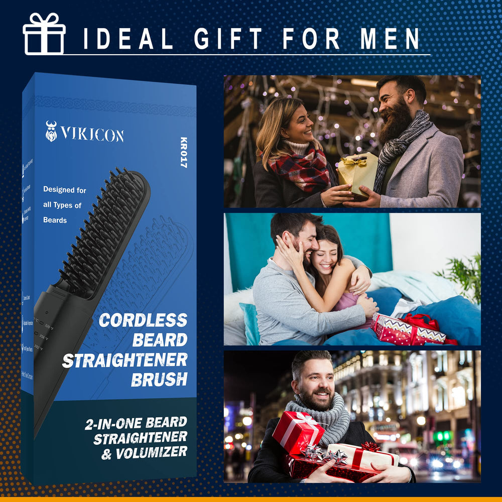 VIKICON beard straightener gift-ready packaging makes a thoughtful present.