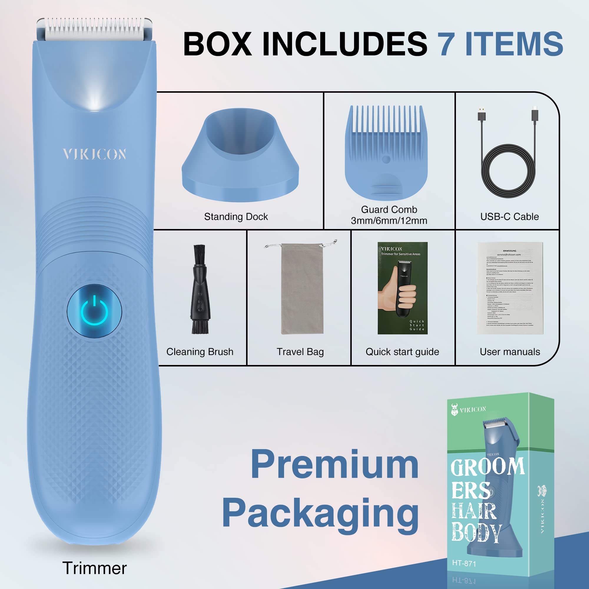 VIKICON bikini-trimmer gift-set packaging suitable for gifting.