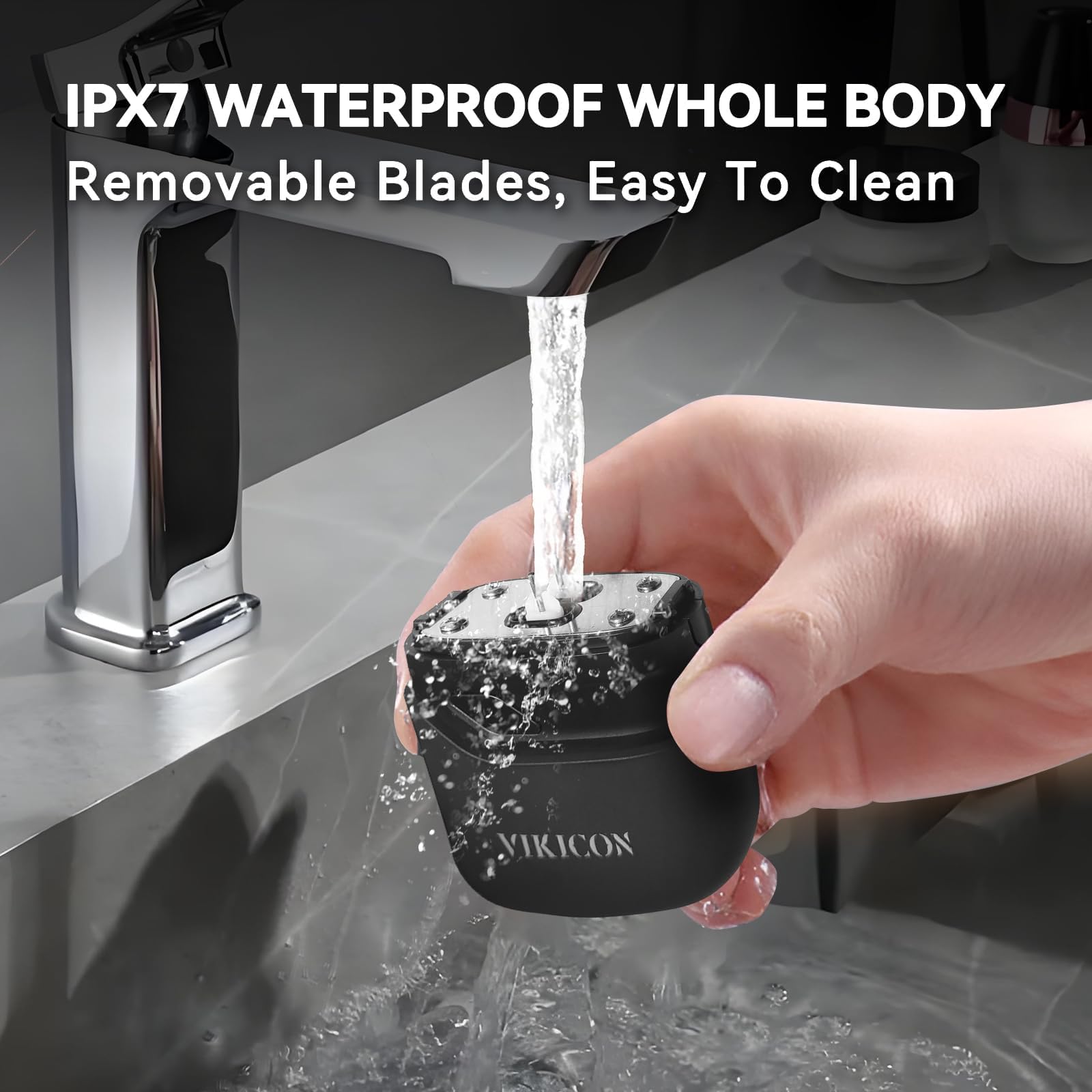 VIKICON detachable cutter head makes cleaning simple after every shave.